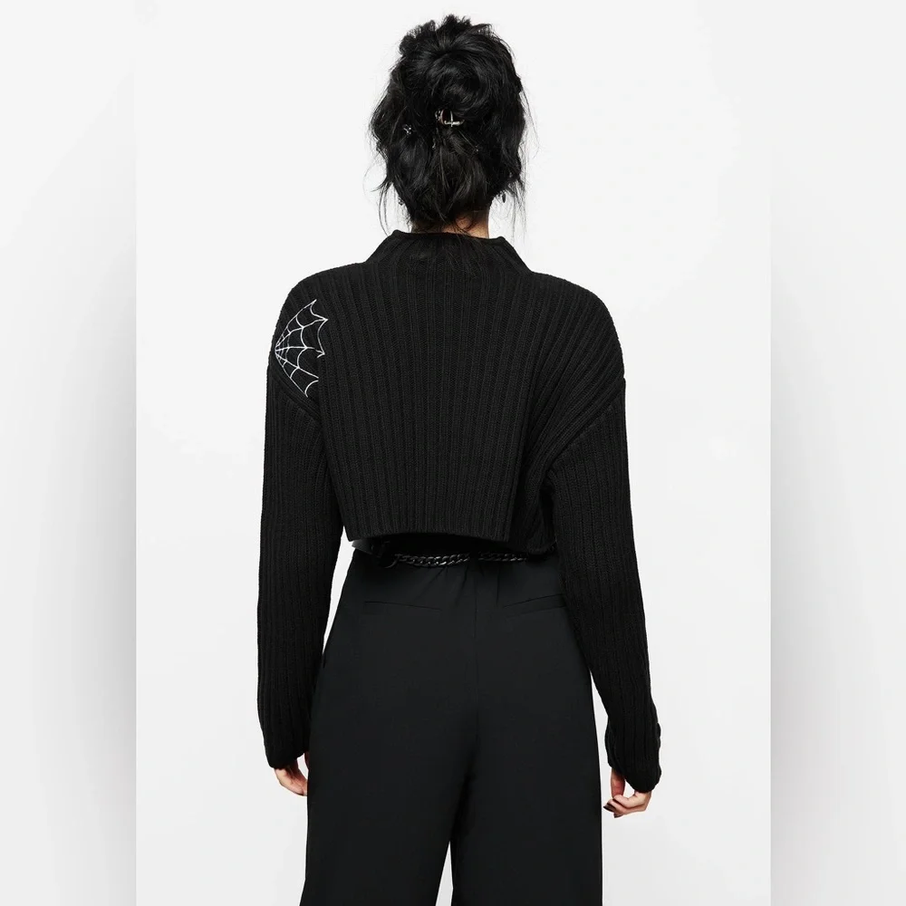 Disturbia Catch Feelings Embroidered Knit Bolero Size S - Picture 3 of 12